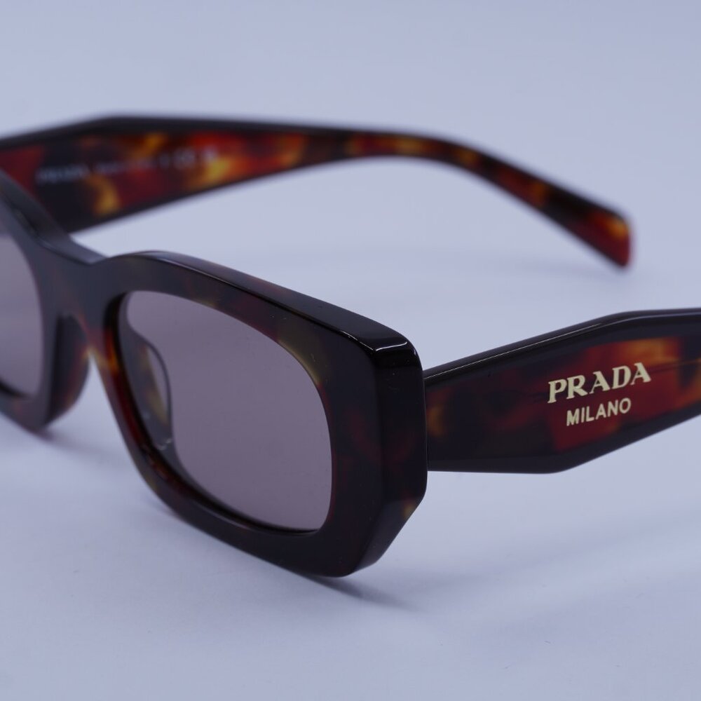 Prada PRB05S 22A20I Sunglasses Poppy Havana Rectangle Frame - Picture 8 of 10